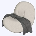 Light Brown Bean Bag Chair With Soft Fabric And Dark Decorative Strap Modern Design