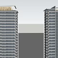 Modern High Rise Residential Buildings by Lake with Trees and Small Boat Reflections