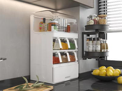Modern Bathroom Cabinet Rack With Multiple Drawers And Transparent Storage Compartments 3d model