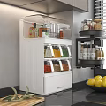 Modern Bathroom Cabinet Rack With Multiple Drawers And Transparent Storage Compartments 3d model