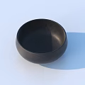 Modern Minimalist Black Dinnerware Set With Smooth Round Bowl On Light Background 3d model