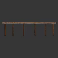 Long Wooden Bench With Natural Texture And Multiple Legs Simple Design Furniture