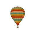 Colorful Striped Hot Air Balloon Amusement Equipment With Light Blue Sky Background