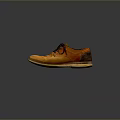 Casual Leather Shoes With Orange Brown Upper And Black Laces For Daily Use