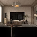 Warm Natural Living Dining Room With Wooden Furniture Beige Sofa And Potted Plant
