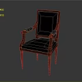 Elegant Wooden Frame Chair With Gray Cushion And Armrests For Home Living