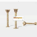 constructional column modeling column 3d model