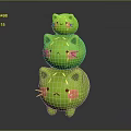 Modern game character kitten 3d model