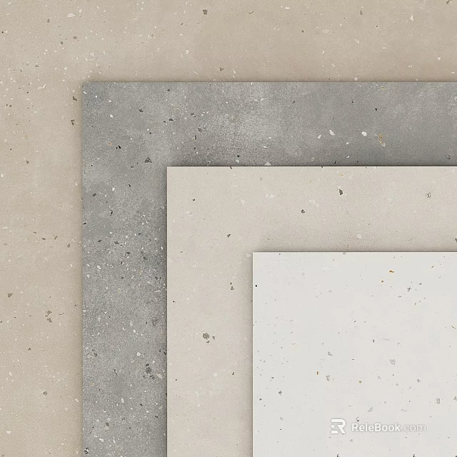 Modern Terrazzo Components with Grey Beige White Speckled Surfaces for Interior Design 3d model 