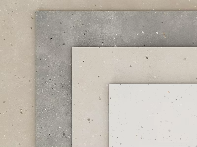 Modern Terrazzo Components with Grey Beige White Speckled Surfaces for Interior Design 3d model