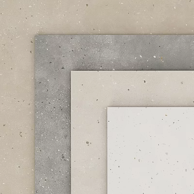 Modern Terrazzo Components with Grey Beige White Speckled Surfaces for Interior Design 3d model