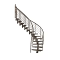 Elegant Spiral Staircase Design With Metal Railings And Wooden Steps