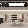 Stylish Clothing Store Open Entrance Featuring Fashion Displays And Wall Art