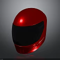 Sleek Red Helmet With Black Visor And High Glossy Exterior Design