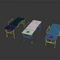 Medical Stretchers With Metal Frame Blue White Color For Patient Emergency Transport