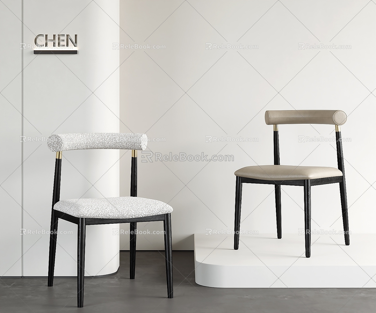 Modern single chair combination 3d model