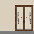 Retro Design Double Glass Doors With Wooden Frame By Poliform