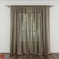 Brown Linen Light Filtering Curtains For Window With Trees View And White Wall
