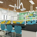 Modern Laboratory Interior Design With Blue Yellow Chairs Lab Benches And Equipment