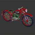 Vintage Red Motorcycle With Chrome Accents Black Seat And Classic Design