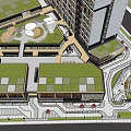 Modern Public Square Design With Geometric Layout Seating Areas And Circular Decorations 3d model