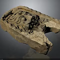 Ancient Architectural Stone Component With Intricate Carving And Decorative Patterns
