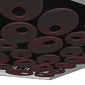 Red Circular Decorative Ceiling Design With Illuminated Patterns And Modern Lighting 3d model