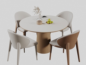 Dining table and chair 3d model