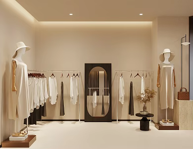 Jiji clothing store Jiji wind women's clothing store clothing store clothing store clothing display area clothing store model dummy clothing store mirror clothing store window display area 3d model