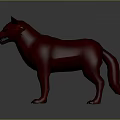 Red Wolf Character and Mythical Creature in Detailed 3D Model Standing Pose 3d model
