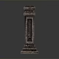 Ancient Classical Decorative Stone Pillar With Intricate Carved Texture Layered Base And Ornate Top