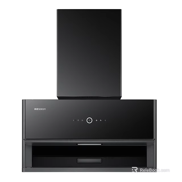 Midea Black Range Hood Modern Kitchen Appliance With Sleek Control Panel 3d model 