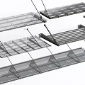 Multiple Styles of Modern Metal Awnings with Grid Patterns and Sturdy Brackets