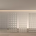 Modern Transparent Room Dividers With Various Glass Patterns For Interior Decor 3d model