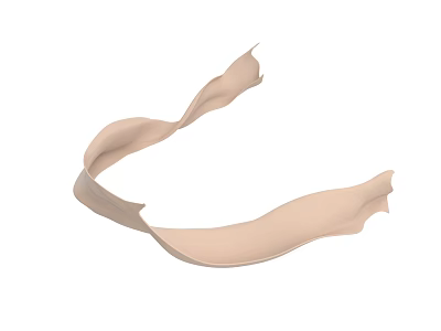 Beige Flowing Fabric Ribbon With Soft Elegant Decorative Design For Home Use 3d model