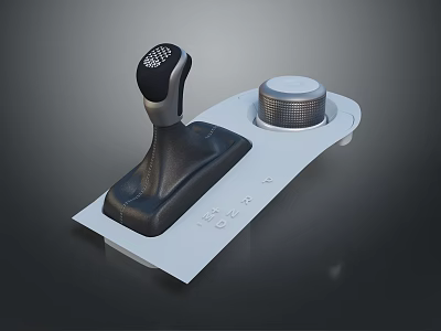 Car Interior Gear Shift Control Lever With Metal Knob And Leather Cover Design 3d model