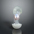 Broken White Eggshell With Shiny Delicate Transparent Sculptural Structure Inside 3d model
