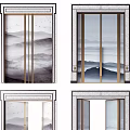 New Chinese style double door combination 3d model