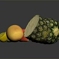 Fresh Assorted Fruits Display With Pineapple Apple Grapefruit Lemon And Avocado