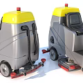 Yellow And Gray Industrial Riding Floor Scrubbers For Commercial Cleaning
