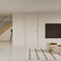 Modern Living Dining Room Interior With Plush Sofa Coffee Table And Decorative Wall Art