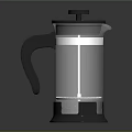 Transparent Glass French Press Coffee Maker With Black Handle Lid And Metal Plunger For Brewing
