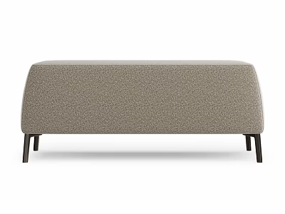 Light Gray Textured Upholstered Sofa Bench With Modern Black Legs Design 3d model