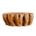 Natural Wood Tree Stump Dining Table With Rustic Texture And Organic Shape