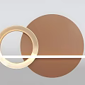 Modern Wall Lamp with Golden Circular Metal Ring and Brown Background Design
