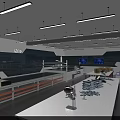 Industrial Factory Workshop Production Line With Workbenches Overhead Lights Cardboard Boxes And Stacked Components