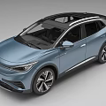 Blue Electric SUV Car Modern Design With Panoramic Sunroof Sporty Wheels And Front Grille
