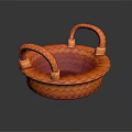 Animal Shaped Woven Basket In Orange With Decorative Handles For Home Use