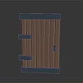 Pink Vertical Slat Door With Gray Frame Silver Handle And Decorative Strips