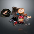 High Quality Professional Drum Set Equipment With Cymbals Sticks And Hardware